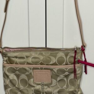 Coach Beige and Pink Shoulder Bag
